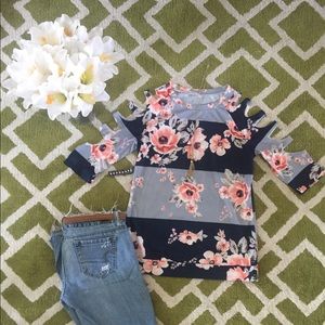 Floral striped shirt